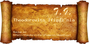 Theodorovits Ifigénia névjegykártya